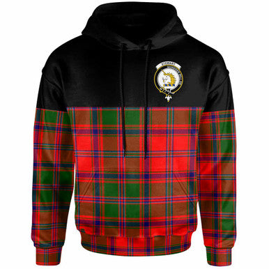 Scottish Stewart (of Appin) Clan Crest Tartan Hoodie - Horizontal Style Front Side Tartan Plaid