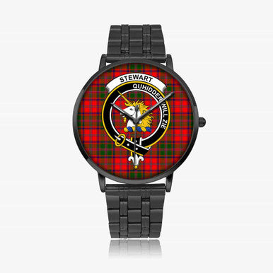 Scottish Stewart (of Appin) Clan Crest Tartan Instafamous Steel Quartz Watches Tartan Plaid Black 1