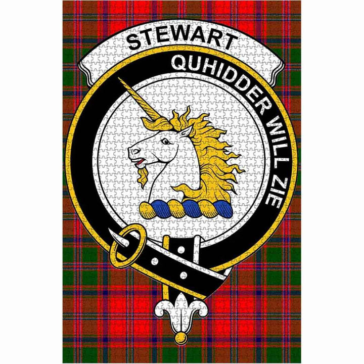 Scottish Stewart of Appin Clan Crest Tartan Jigsaw Puzzle 1