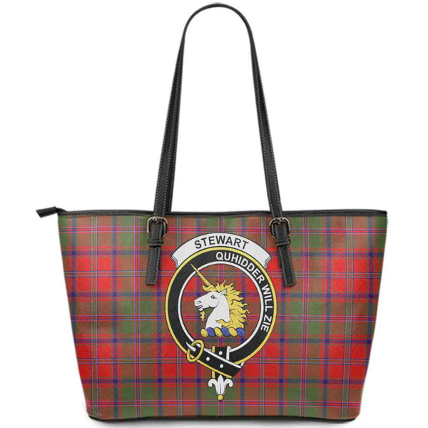 Scottish Stewart (of Appin) Clan Crest Tartan Leather Tote Tartan Plaid