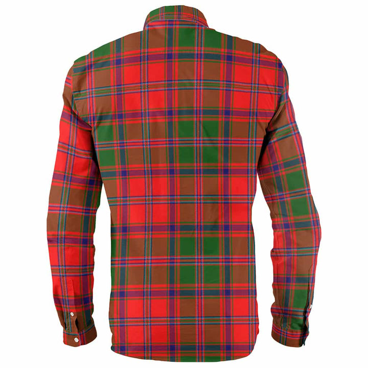 Scottish Stewart (of Appin) Clan Crest Tartan Long Sleeve Shirt Back Side Tartan Plaid