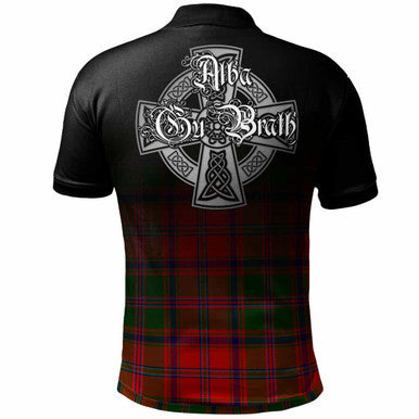 Scottish Stewart (of Appin) Clan Crest Tartan Polo Shirt - Alba Gu Brath Family Crest Celtic Inspired Back Side Tartan Plaid