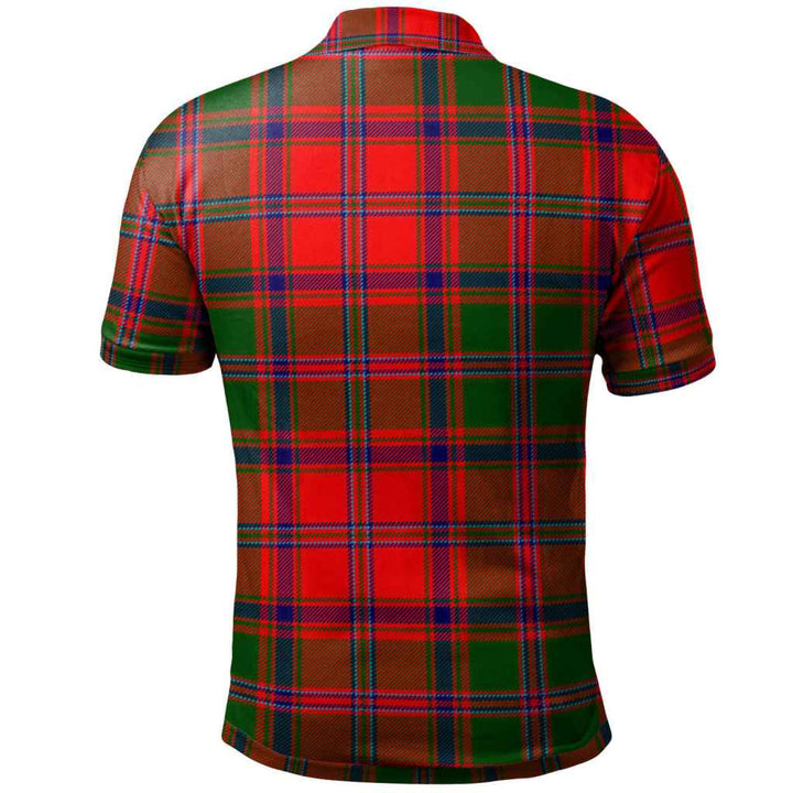 Scottish Stewart (of Appin) Clan Crest Tartan Polo Shirt Back Side Tartan Plaid