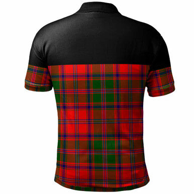 Scottish Stewart (of Appin) Clan Crest Tartan Polo Shirt - Horizontal Style Back Side Tartan Plaid