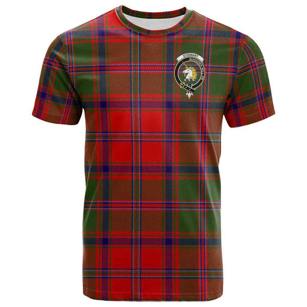 Scottish Stewart (of Appin) Clan Crest Tartan T-Shirt Front Side Tartan Plaid