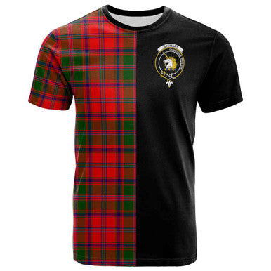 Scottish Stewart (of Appin) Clan Crest Tartan T-Shirt Half in Me Front Side Tartan Plaid