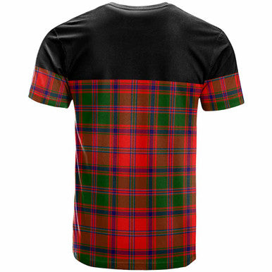 Scottish Stewart (of Appin) Clan Crest Tartan T-Shirt - Horizontal Style Back Side Tartan Plaid