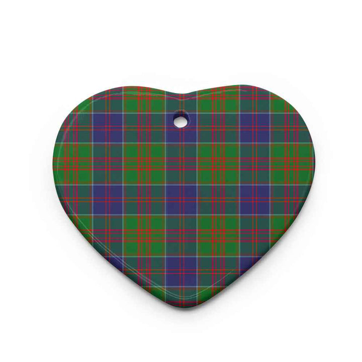Scottish Stewart of Appin Hunting Modern Clan Tartan Ceramic Ornament Heart Shape Tartan Plaid