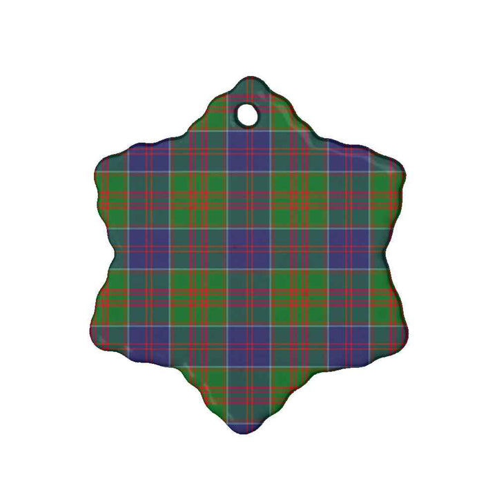 Scottish Stewart of Appin Hunting Modern Clan Tartan Ceramic Ornament Snow Flake Shape Tartan Plaid