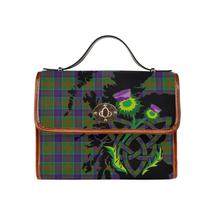 Scottish Stewart of Appin Hunting Modern Clan Tartan Waterproof Canvas Bag With Thistle Tartan Plaid 1