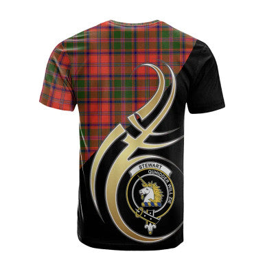 Scottish Stewart of Appin Modern Clan Crest Tartan T-Shirt Believe in Me Back Side Tartan Plaid