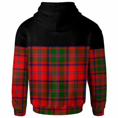 Scottish Stewart of Appin Modern Clan Tartan Hoodie - Horizontal Style Back Side Tartan Plaid
