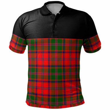 Scottish Stewart of Appin Modern Clan Tartan Polo Shirt - Horizontal Style Front Side Tartan Plaid