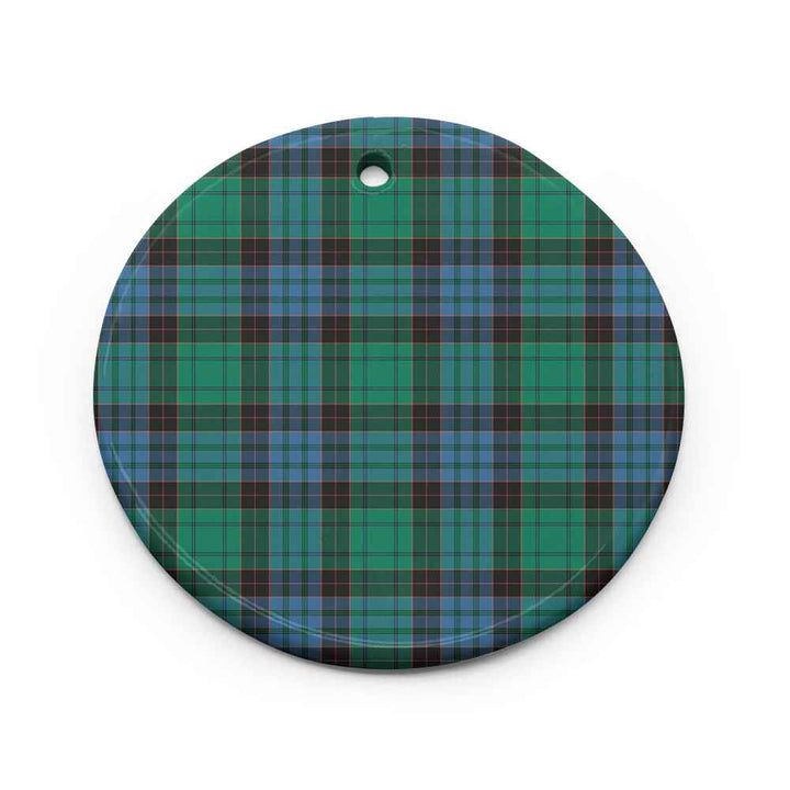 Scottish Stewart Old Ancient Clan Tartan Ceramic Ornament Circle Shape Tartan Plaid