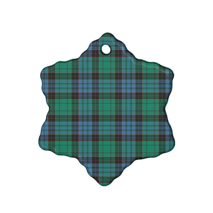 Scottish Stewart Old Ancient Clan Tartan Ceramic Ornament Snow Flake Shape Tartan Plaid