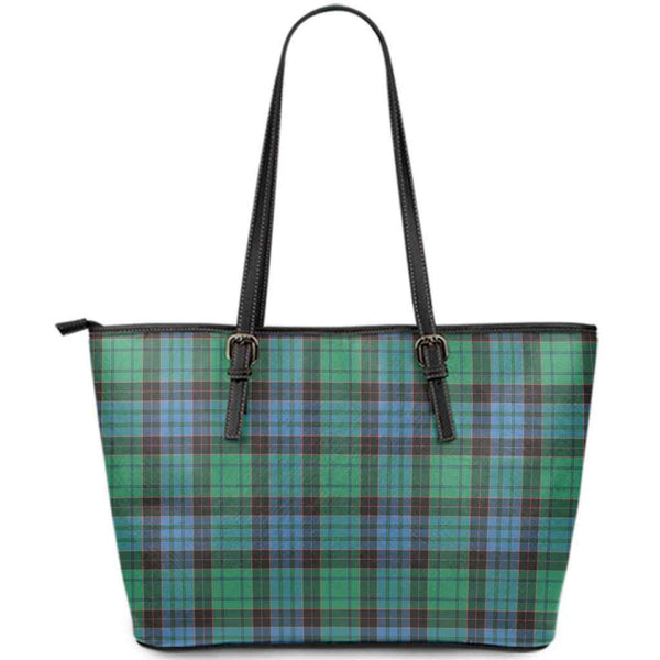 Scottish Stewart Old Ancient Clan Tartan Leather Tote Tartan Plaid