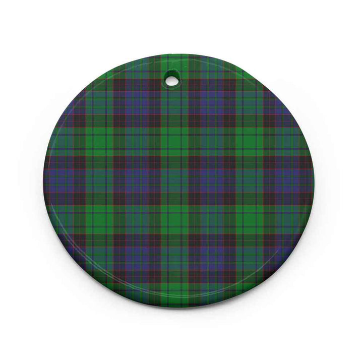 Scottish Stewart Old Modern Clan Tartan Ceramic Ornament Circle Shape Tartan Plaid