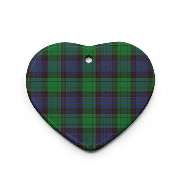 Scottish Stewart Old Modern Clan Tartan Ceramic Ornament Heart Shape Tartan Plaid