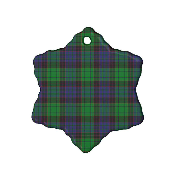 Scottish Stewart Old Modern Clan Tartan Ceramic Ornament Snow Flake Shape Tartan Plaid