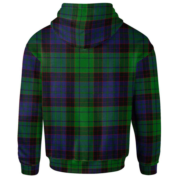 Scottish Stewart Old Modern Clan Tartan Hoodie Back Side Tartan Plaid