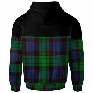 Scottish Stewart Old Modern Clan Tartan Hoodie - Horizontal Style Back Side Tartan Plaid