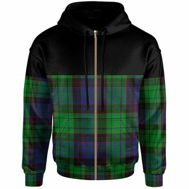 Scottish Stewart Old Modern Clan Tartan Hoodie - Horizontal Style Zip Tartan Plaid