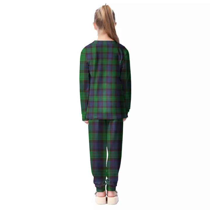 Scottish Stewart Old Modern Clan Tartan Pajama Set Kid Back Side Tartan Plaid