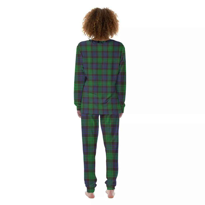 Scottish Stewart Old Modern Clan Tartan Pajama Set Women Back Side Tartan Plaid