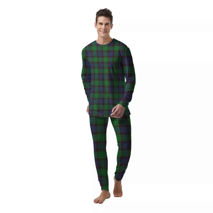 Scottish Stewart Old Modern Clan Tartan Pajama Set  Men Front Side Tartan Plaid