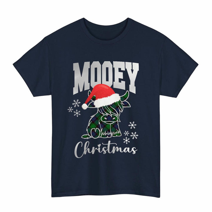 Scottish Stewart Old Modern Clan Tartan T-Shirt - Mooey Christmas Tartan Plaid Navy Color