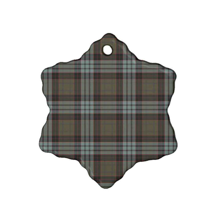 Scottish Stewart Old Weathered Clan Tartan Ceramic Ornament Snow Flake Shape Tartan Plaid