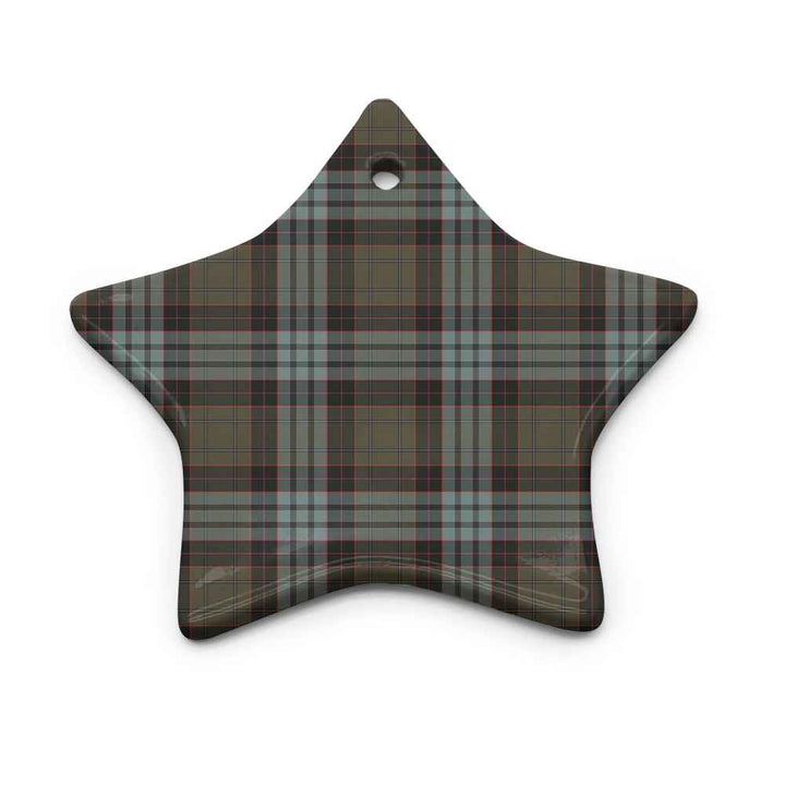 Scottish Stewart Old Weathered Clan Tartan Ceramic Ornament Star Shape Tartan Plaid