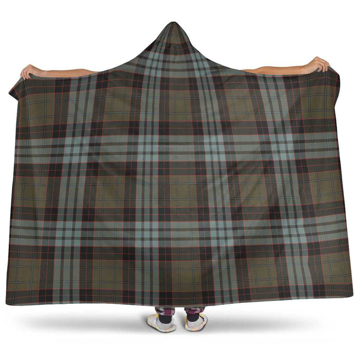 Scottish Stewart Old Weathered Clan Tartan Hooded Blanket Tartan Plaid 1