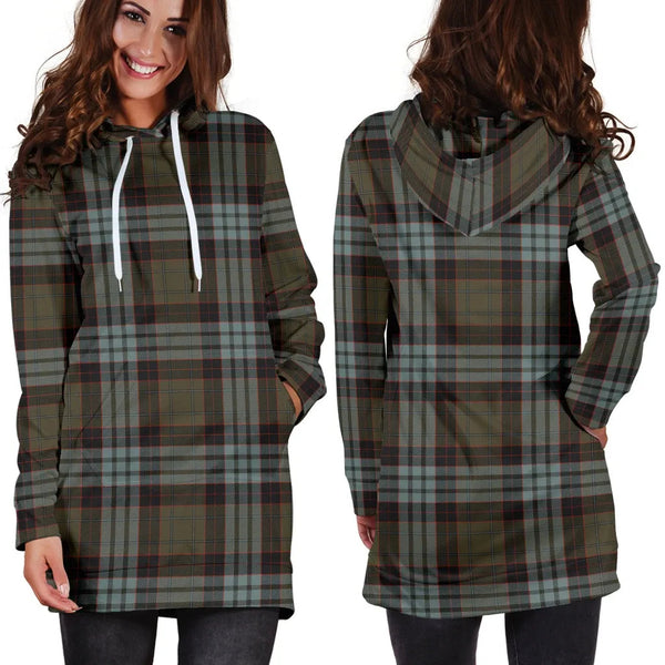 Scottish Stewart Old Weathered Clan Tartan Hoodie Dress