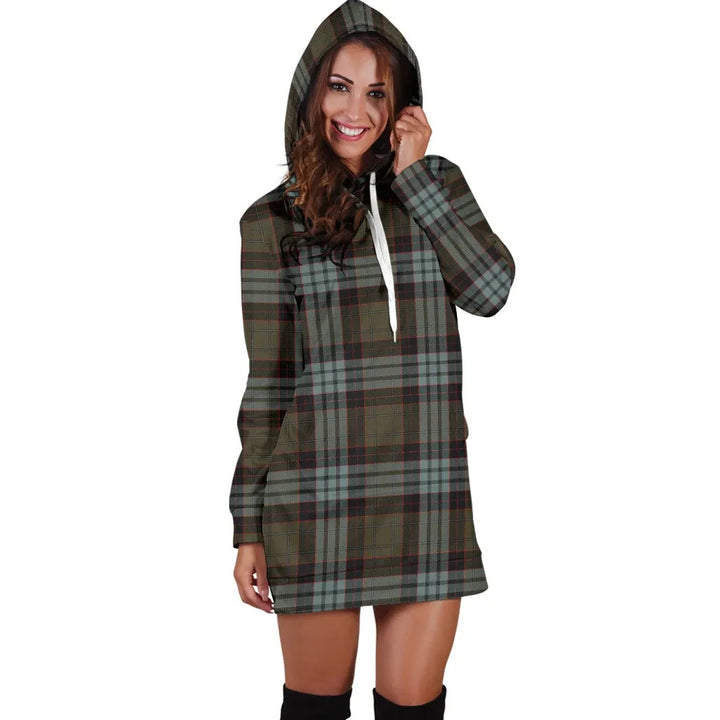 Scottish Stewart Old Weathered Clan Tartan Hoodie Dress