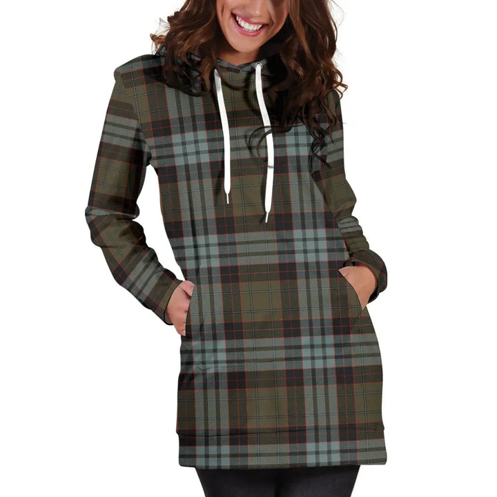 Scottish Stewart Old Weathered Clan Tartan Hoodie Dress