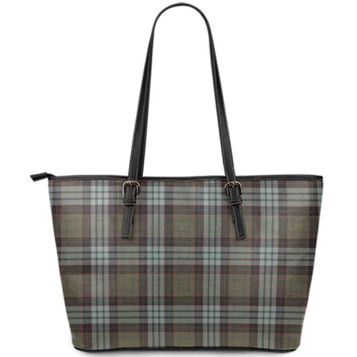 Scottish Stewart Old Weathered Clan Tartan Leather Tote Tartan Plaid