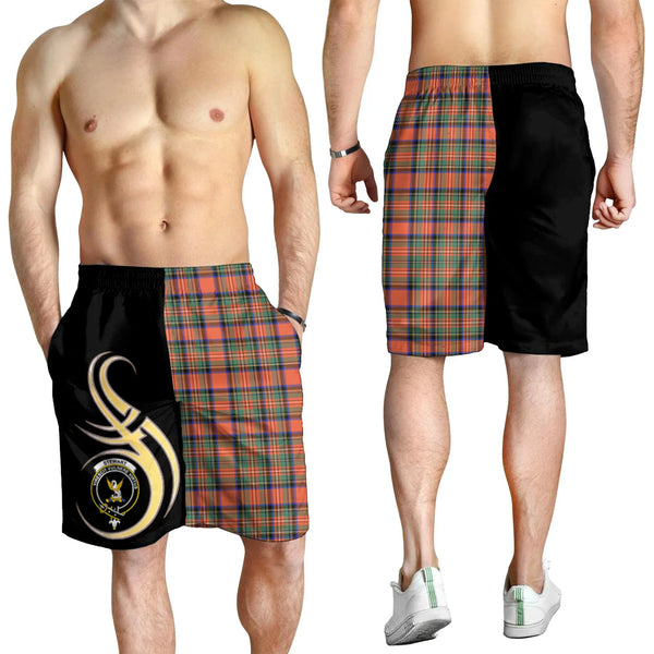 Scottish Stewart Royal Ancient Clan Crest Tartan Believe in Me Men's Shorts