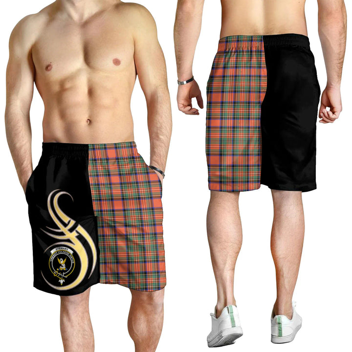 Scottish Stewart Royal Ancient Clan Crest Tartan Believe in Me Men's Shorts