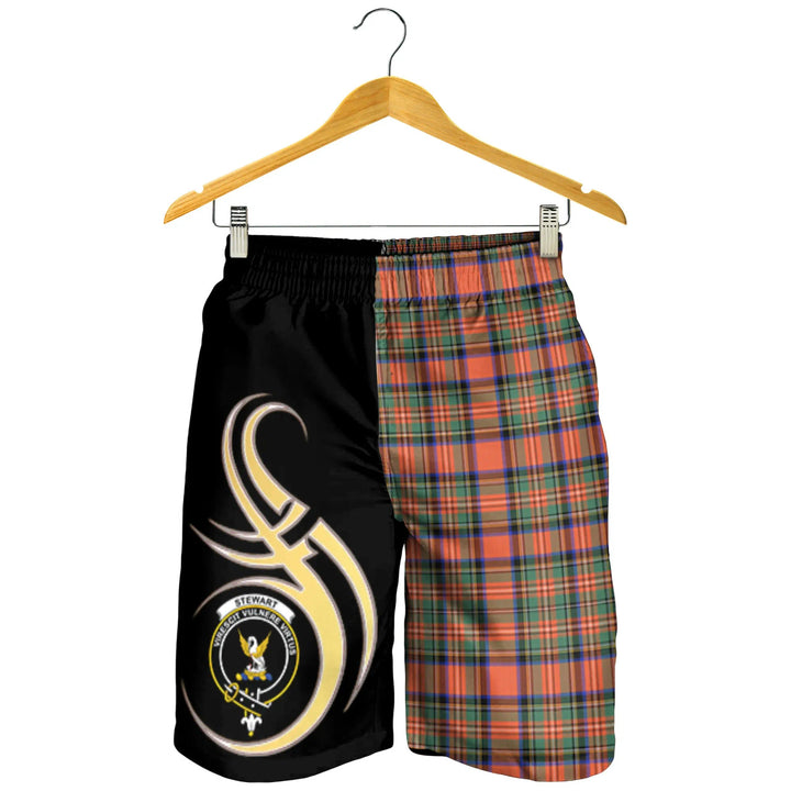 Scottish Stewart Royal Ancient Clan Crest Tartan Believe in Me Men's Shorts