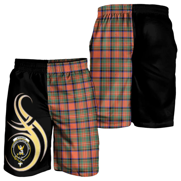 Scottish Stewart Royal Ancient Clan Crest Tartan Believe in Me Men's Shorts