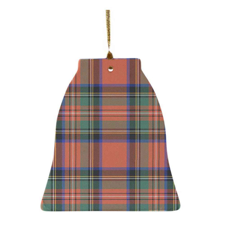 Scottish Stewart Royal Ancient Clan Tartan Ceramic Ornament Bell Shape Tartan Plaid