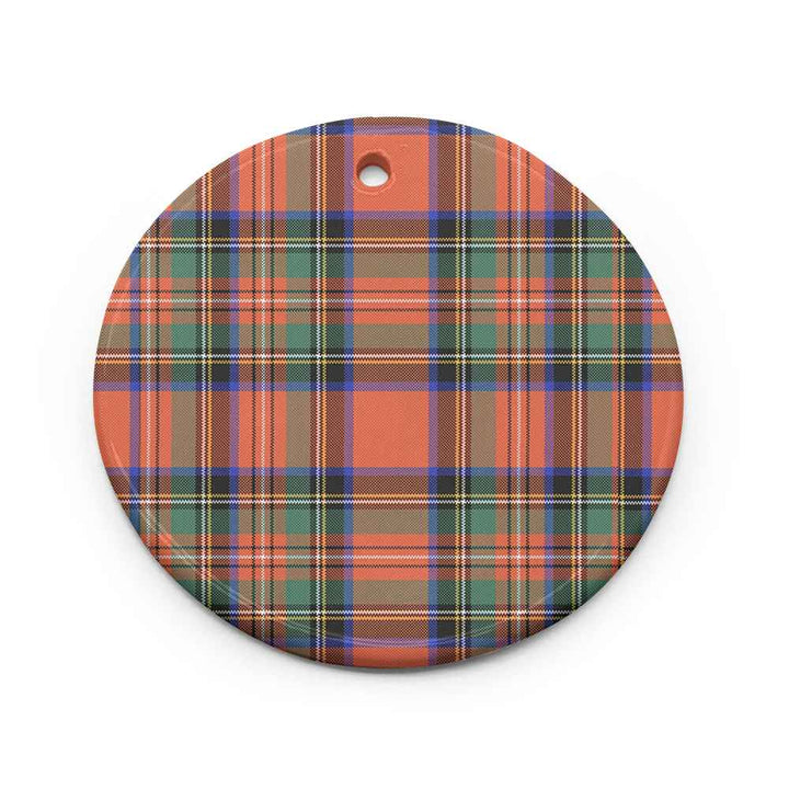 Scottish Stewart Royal Ancient Clan Tartan Ceramic Ornament Circle Shape Tartan Plaid