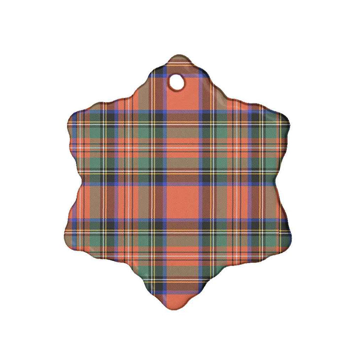 Scottish Stewart Royal Ancient Clan Tartan Ceramic Ornament Snow Flake Shape Tartan Plaid
