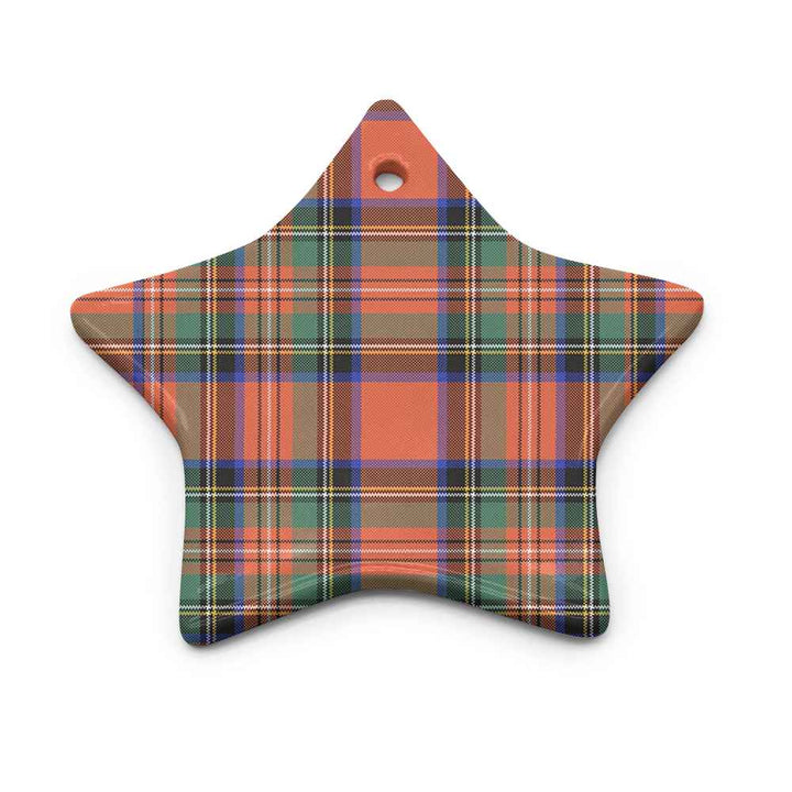 Scottish Stewart Royal Ancient Clan Tartan Ceramic Ornament Star Shape Tartan Plaid