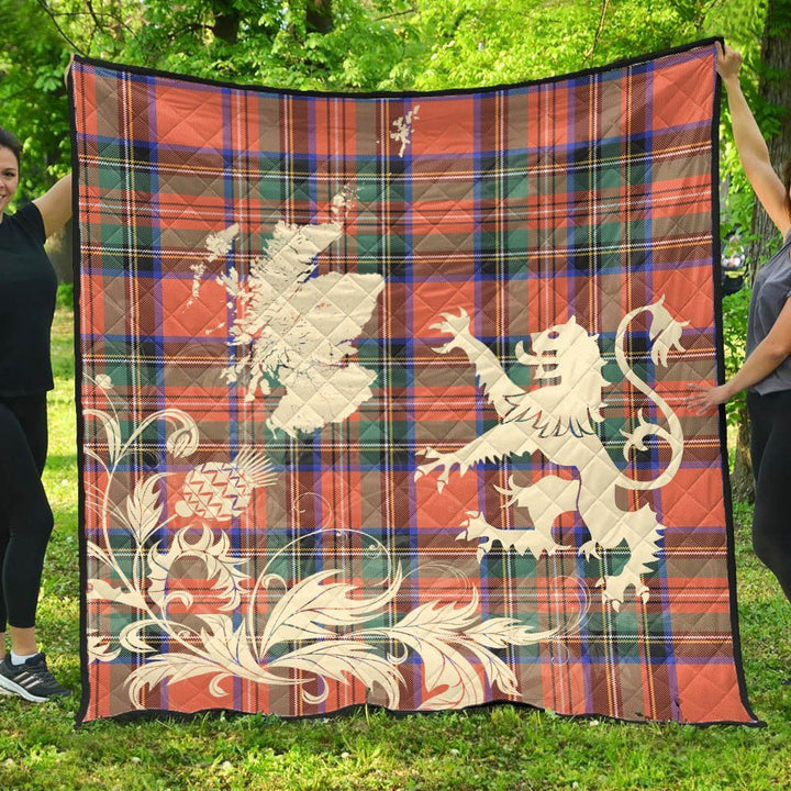 Scottish Stewart Royal Ancient Clan Tartan Quilt Rampant Lion with Thistle Tartan Plaid 1