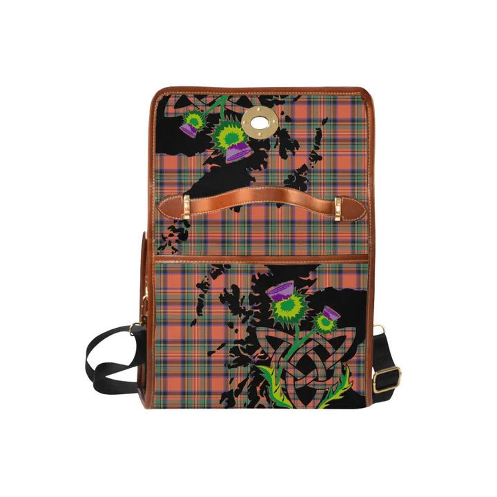 Scottish Stewart Royal Ancient Clan Tartan Waterproof Canvas Bag With Thistle Tartan Plaid 6