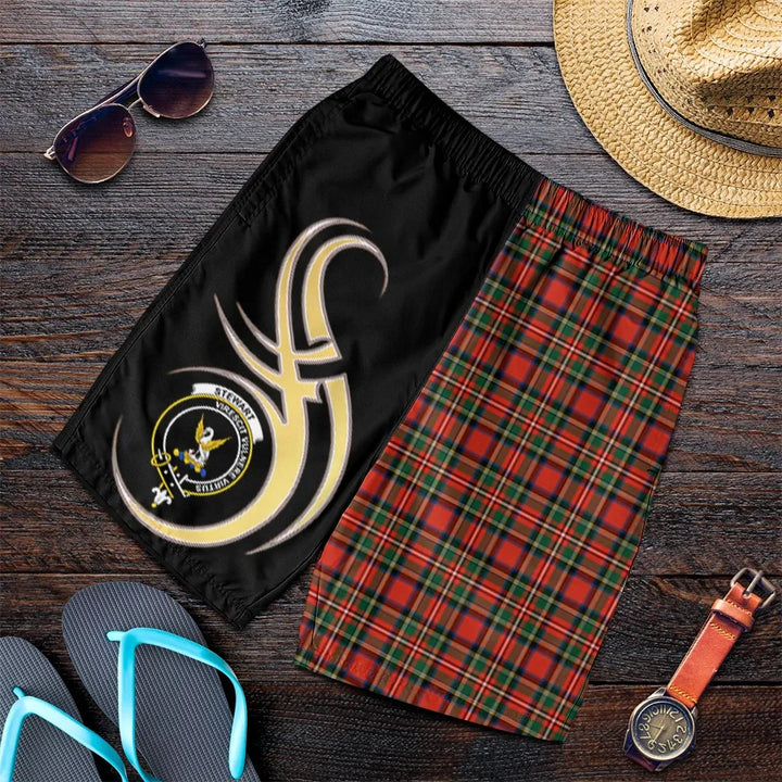 Scottish Stewart Royal Modern Clan Crest Tartan Believe in Me Men's Shorts