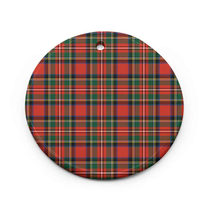 Scottish Stewart Royal Modern Clan Tartan Ceramic Ornament Circle Shape Tartan Plaid