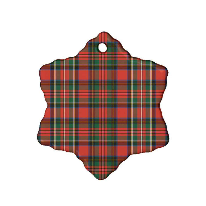 Scottish Stewart Royal Modern Clan Tartan Ceramic Ornament Snow Flake Shape Tartan Plaid